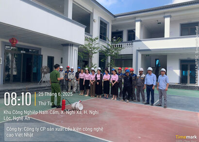 Tập Huấn PCCC cơ sở tại Công Ty CP sản xuất cấu kiện công nghệ cao Việt Nhật